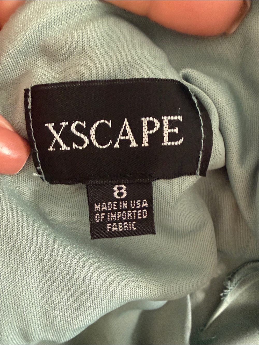 Xscape Evenings Asymmetric Neck Scuba
Knit Trumpet Gown - Picture 9 of 9